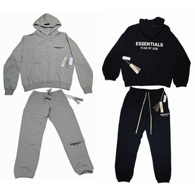 Essentials Oversized Hoodie Sweatsuit Set Dark Oatmeal/Stretch Limo Black XS-XL