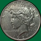 1927-S Peace Dollar Very Fine VF Coin, Cleaning #41895
