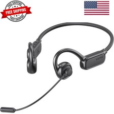 Open Ear Headphones with Mic,20H Bluetooth Headset with Microphone,5.4 Blueto...