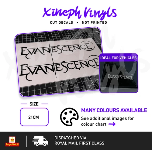 2 x Evanescence vinyl sticker decal amy lee tour ipad laptop car Window optional