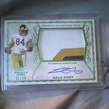 Leaf 2020 Trinity Patch Auto Cole Kmet PA-CK1 Green Foil Rookie /25