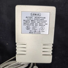 Original OEM Lemax AC/DC Power Adapter Supply 3V DC Output C679 MKD-41030300R   