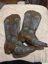 Dark Brown Pointed Toed Cowboy Boots Size 7