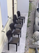 5 Sedie Artemide Selene Vico Magistretti Colore Marrone.