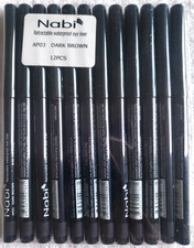 Lotto 12 fodere eyeliner impermeabili retrattili colore marrone scuro e altro a scelta