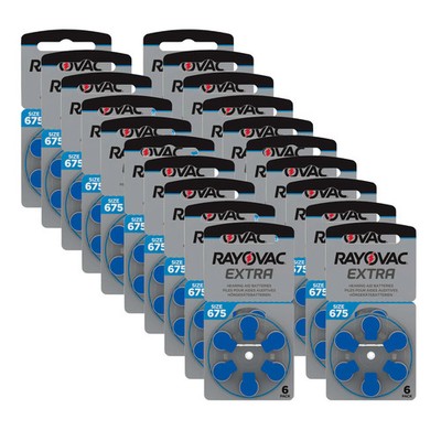 120x Rayovac Extra Advanced Hörgerätebatterien -675 blau PR44- (20x 6er Blister)