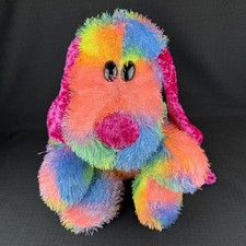 Toy Factory Rainbow Shaggy Floppy Dog Puppy 24" Plush Stuffed Animal Toy