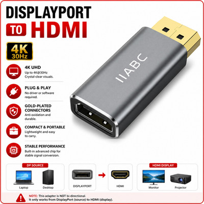 4K Display Port to HDMI Male Female Adapter Converter DisplayPort DP to HDMI