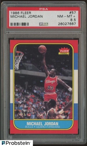 1986-87 Fleer Basketball #57 Michael Jordan RC Rookie HOF PSA 8.5 