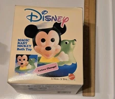 Vintage 1989 Disney Magic Baby Mickey Mouse Bath Toy Color Change CIB Rare NOS