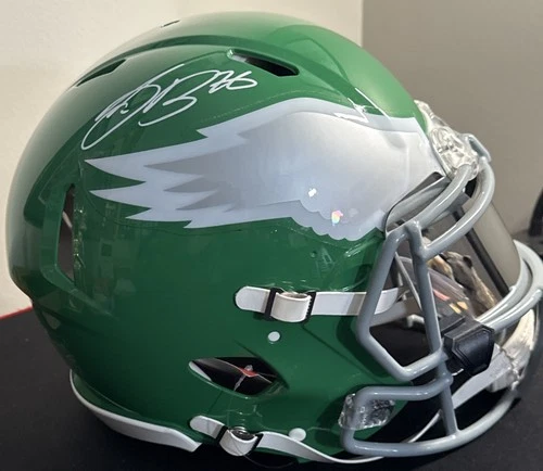 SAQUON BARKLEY Signed Eagles Full Size Kelly Green Authentic Speed Helmet 🦅