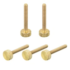 5Pcs Brass Knurled Thumb Screws, M3x25mm Flat Grip Bolt Knobs Fasteners