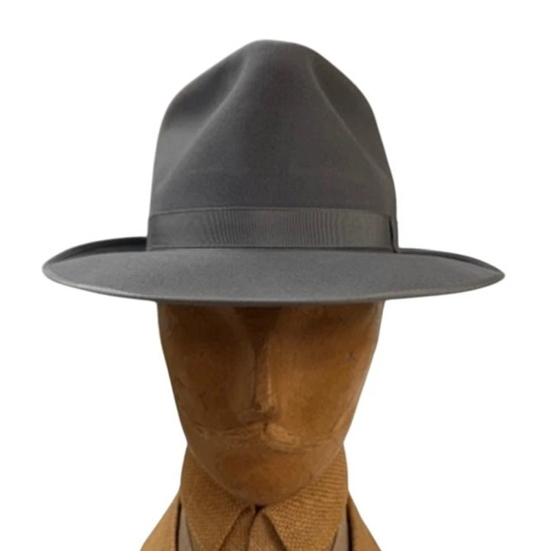 De Colección Alexander Supreme Calidad Gris Fedora Sombrero Años 50 Piel Fieltro Talla 7 EE. UU. Foto 3 de 4