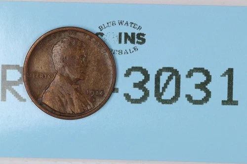 1914-S 1c LINCOLN WHEAT BACK CENT PENNY RAW-3031
