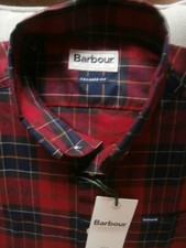 Image of Barbour l/sleeved shirt 100% Cotton. Navy/Red check. Size XL. BNWT rrp £75