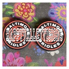 2 Piece BALTIMORE Baseball Team Silicone Focal Beads DIY Jewelry Pens 1.25  