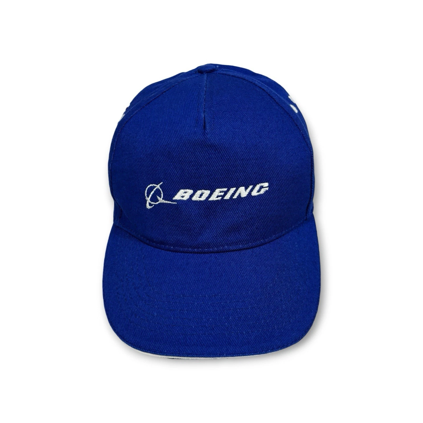 Vtg Boeing Commercial Airplanes Blue & White Embroidered Cap