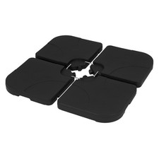 Pied de parasol déporté noir en 4 pièces remplissable avec 80kg sable ou 60L eau