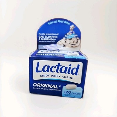 LACTAID Original Lactase Enzyme Supplement - 120 Caplets,  Exp 5/27