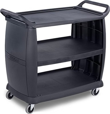 Carlisle FoodService Products Plastic Bussing Cart, 300 lb Capacity, 42'' x 21'' x