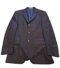 Burberry London Bond Street Sport Coat Mens 40R Brown Plaid 100 Wool Blazer USA