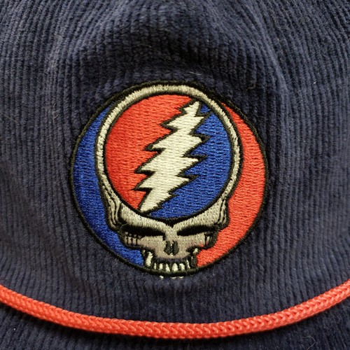Grateful Dead Hat Cap Snap Back Blue Corduroy Steal Your Face Teton Gravity Mens - Picture 2 of 8
