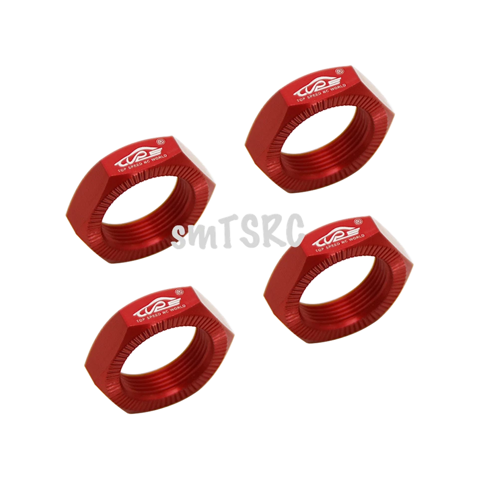 Metal Wheel Nut Red 4PCS ONE SET For 1/5 Scale Hpi RV Km Baja 5b RC Car Parts - Image 3 of 4