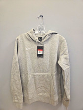 Nike Training Women's Gray Pullover Fleece Hoodie Logo Pockets L 836123-063