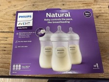 Philips Avent Natural Baby Clear Bottle 9oz 3 pack 1m Brand New