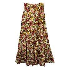 Vintage 70s Floral Wide Leg Pants High Waist AOP Hippie Festival Boho Womens XXS