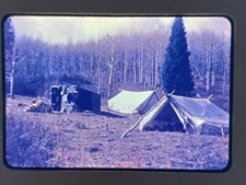 Vintage 35mm Color Film Slide Camping Tents Woodland Scene Made in USA
