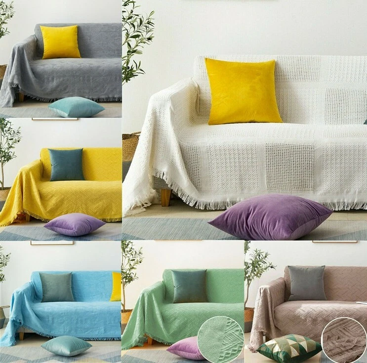 Knitted Geometric Sofa Throw Blanket Sofa Couch Cover Bed Rugs