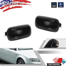 2x For Audi A4 B6 B8 B7 A6 S6 Side Marker Turn Signal Lights Smoked Plastic Lens
