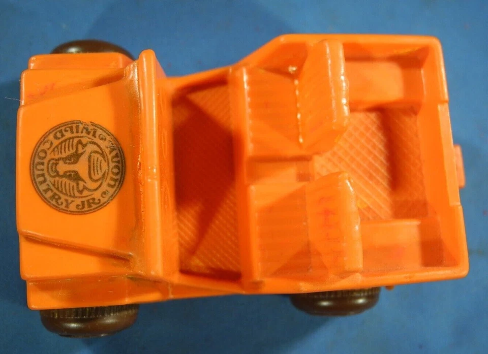1970's Miniature Viking Plast Toys Sweden Vinyl Plastic Orange Jeep Car NO.110 - Image 2 of 4