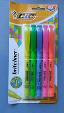 Bic Brite Liner Chisel Tip Fluorescent Highlighter Assorted Colors  