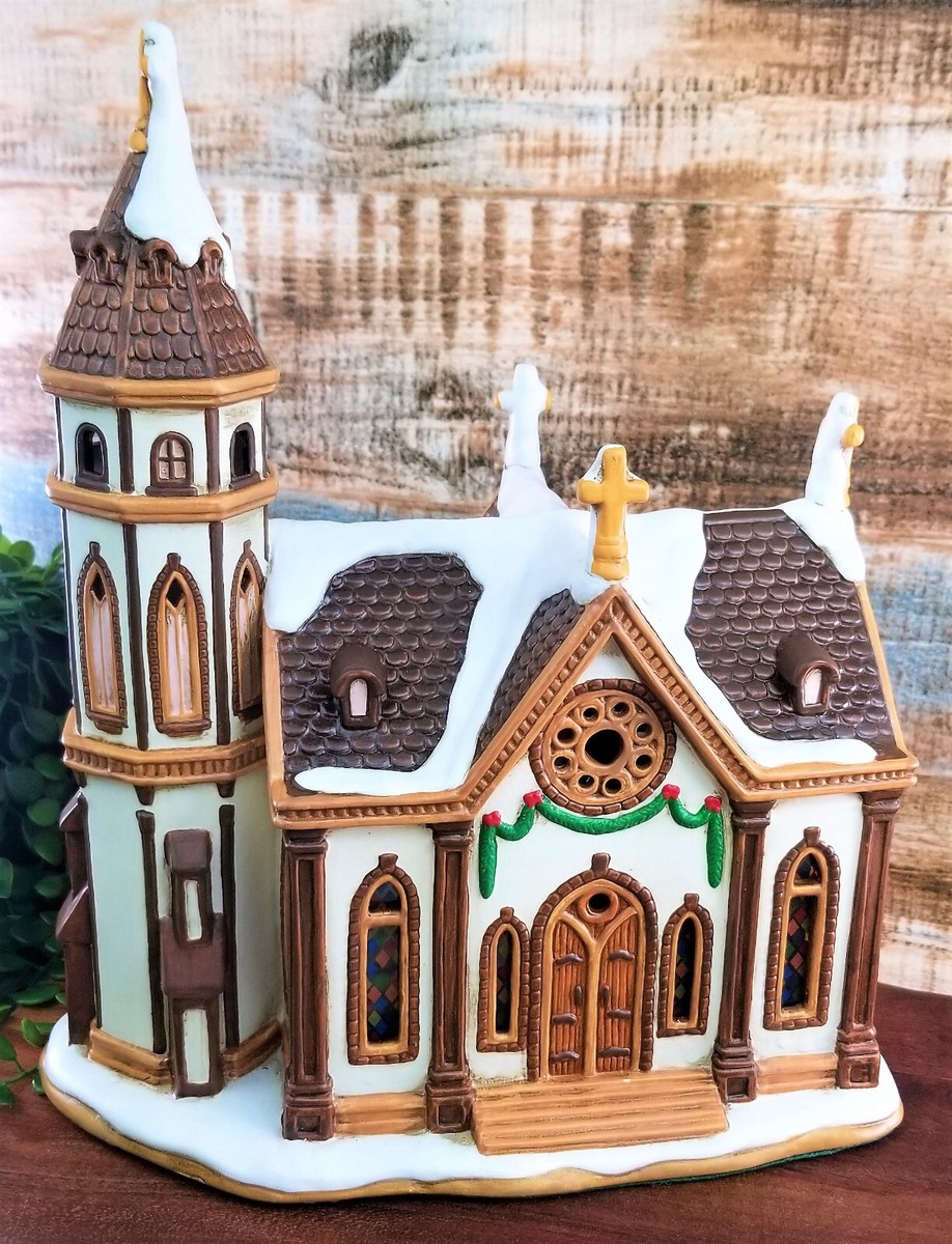その他 Colonial Christmas VTG Lefton Colonial Christmas Village Trinity Church 11998