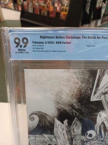 Nightmare Before Christmas: Battle For The Pumpkin King #1 B&W Virgin CBCS 9.9!! - Picture 2 of 3