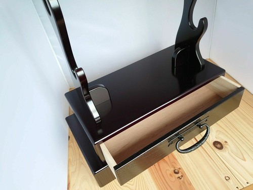 Japanisches Holzregal schwarz lackiert KATANA KAKE AIDU 会津 aus Japan NEU - Bild 4 von 4