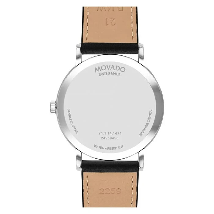 MENS MOVADO MUSEUM Stainless Steel 40mm Watch BLACK