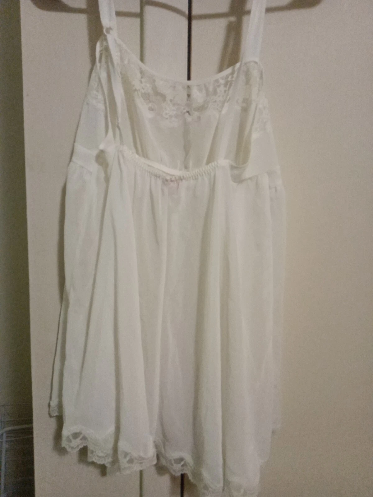 UNDERCOVER Mini abito vintage bambola bianca sposa Victoria's Secret camicia slip