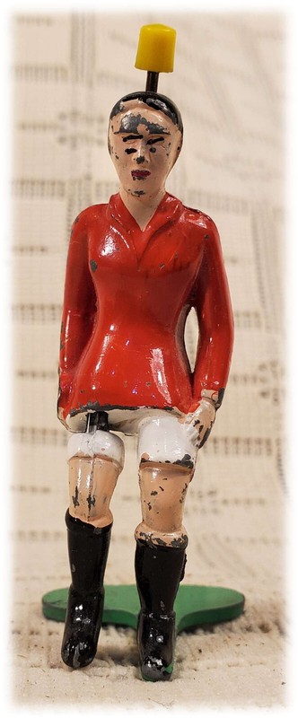 Vintage Cast Hinged Soccer Player Kicker Mieg's Tip Kick Game Germany      71907