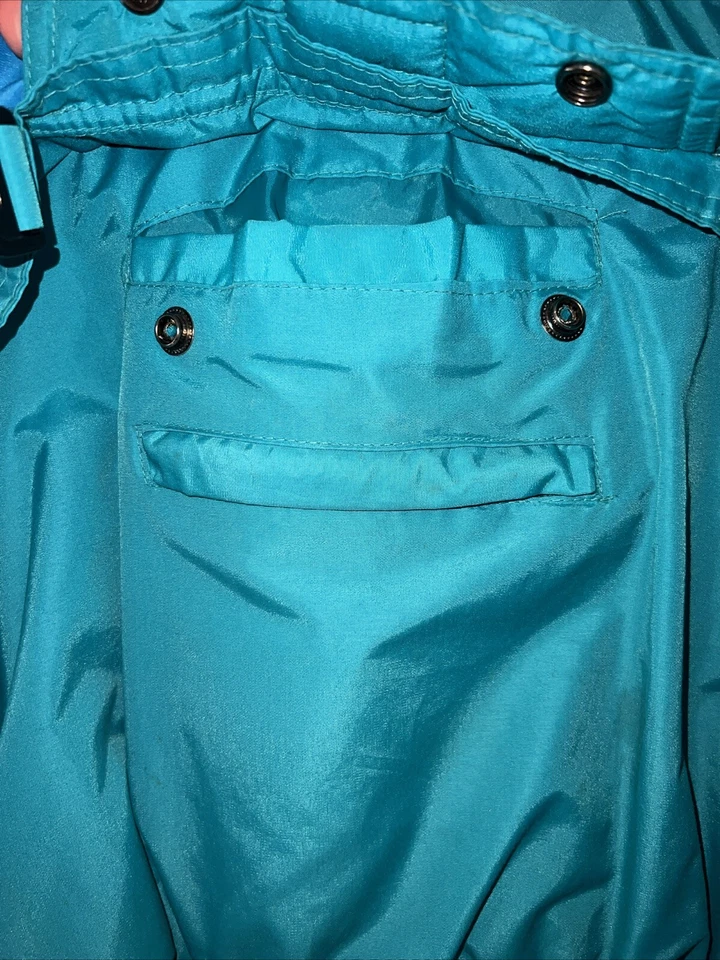 Sub Zero Blue Green Rain Snow Ski Jacket Hood Snap & Zip Vintage 90s Uni Sz M - Image 4 of 4