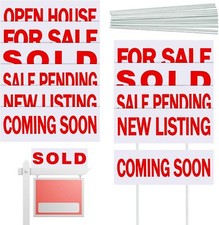 12 Pcs Real Estate Rider Signs 6" x 17.2" Open House Signs for Real Estate Do...