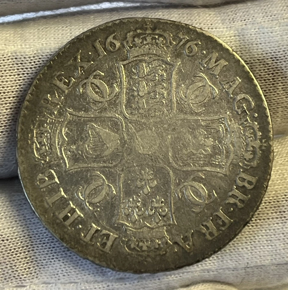GREAT BRITAIN  1676 CHARLES II  SILVER HALF CROWN - Image 2 of 2
