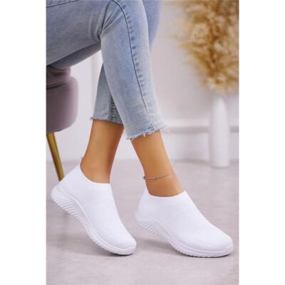 Damen Sneaker Slipper Turnschuhe Weiß #6654