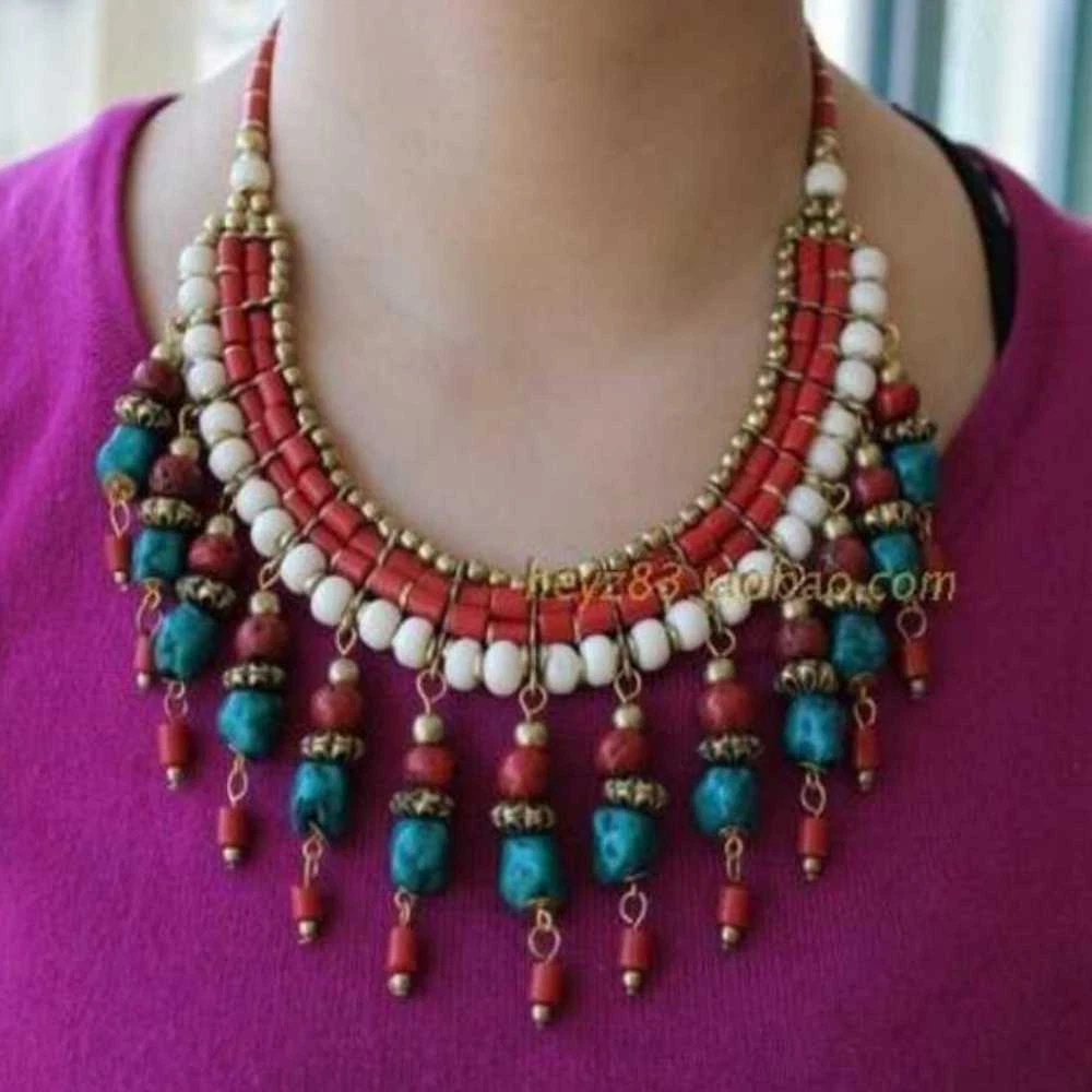 Red coral sale and turquoise necklace