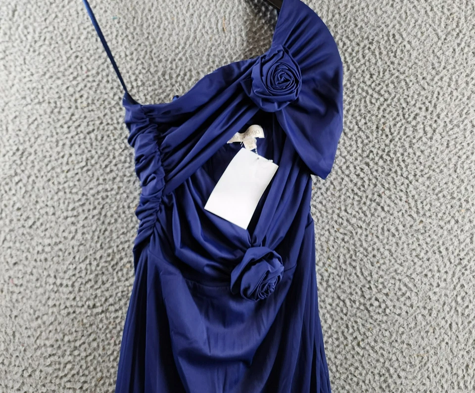 Vestido ajustado roseta sin tirantes Torn by Ronny Kobo Selena XS azul marino Foto 4 de 4