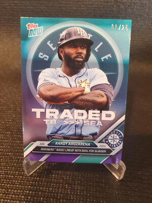 Randy Arozarena TRADED Mariners 2024 MLB TOPPS NOW Card 469 Purple