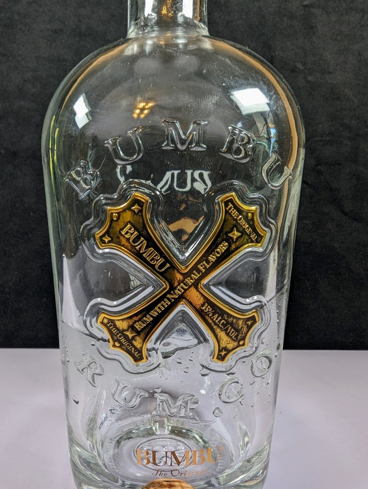 Empty Bottle Bumbu Rum 750 ml with Cork Liquor Decanter Infinity Bottle