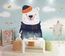 3D Cute Polar Bear G2951 Wallpaper Wall Murals Removable Self-adhesive Honey